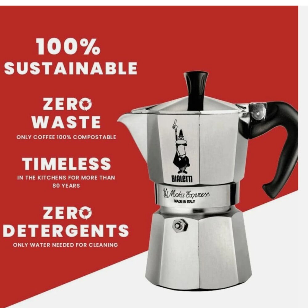 Bialetti  MOKA EXPRESS 3-Cup Stovetop Coffee Maker - Expresso Silver New - Picture 10 of 15